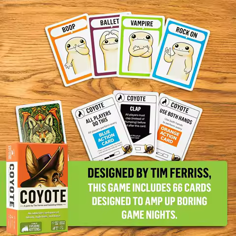 Coyote Card Game Fun Adult Party Board Game with 36 Cards Family Friends Strategy Bluffing Game for Game Night