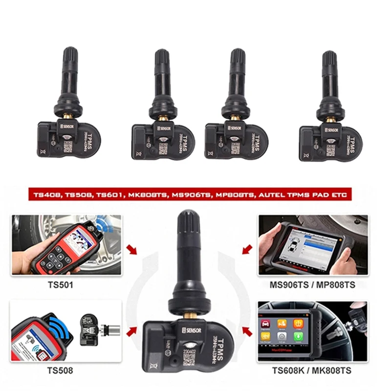 

8Pcs Programmable TPMS Tire Pressure Sensor 315MHZ+433Mhz 2 In 1 For Autel Tool TS408 TS508 ITS600 MX Sensor Monitor