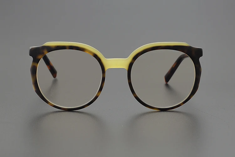 Gafas redondas de acetato hechas a mano de estilo japonés para hombres y mujeres, montura de gafas de diseñador, lentes personalizables, alta calidad