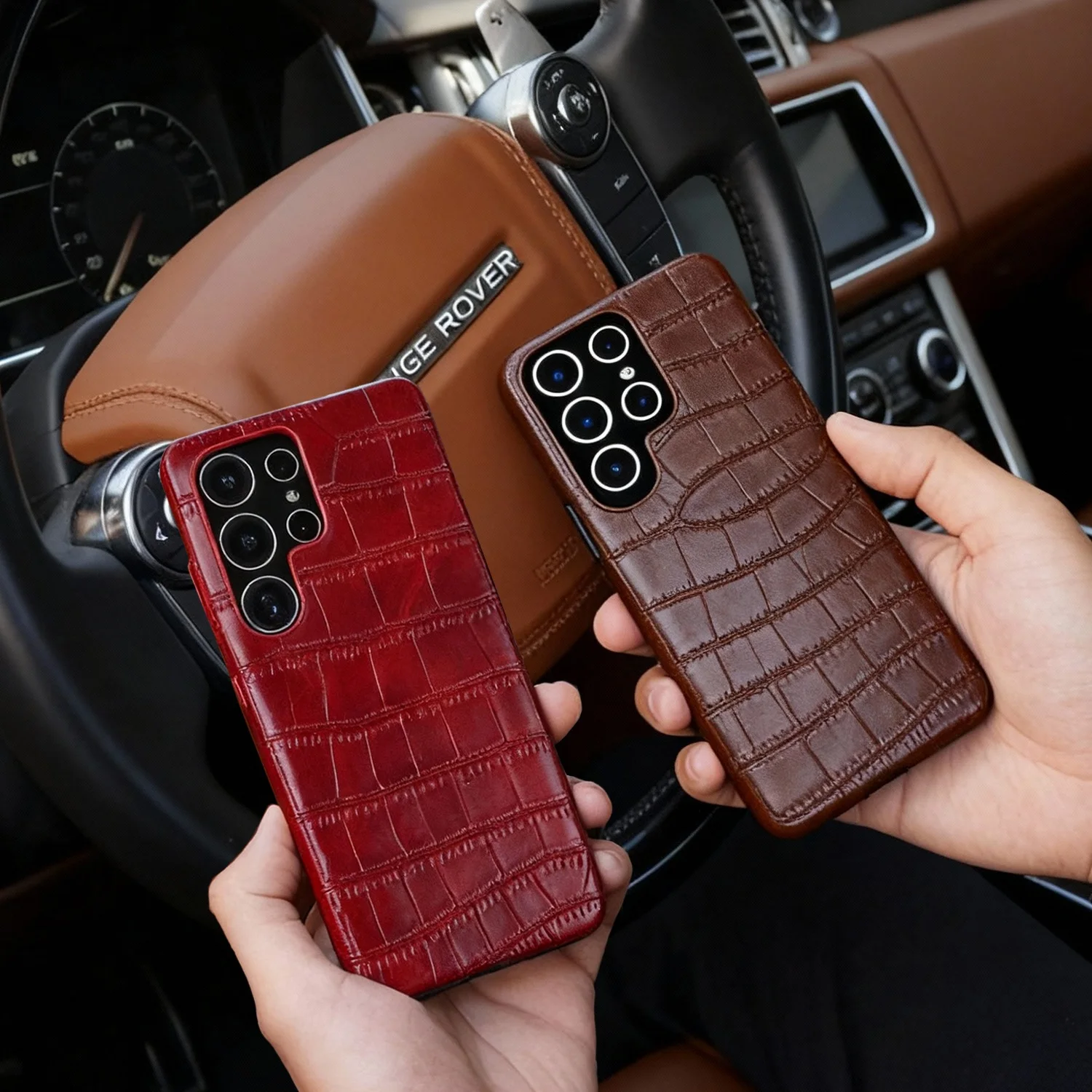 

Premium Magnetic Crocodile Pattern Leather Case For Samsung Galaxy S26 Ultra S25 S24 S23 For Magsafe Full Wrapped PU Back Cover