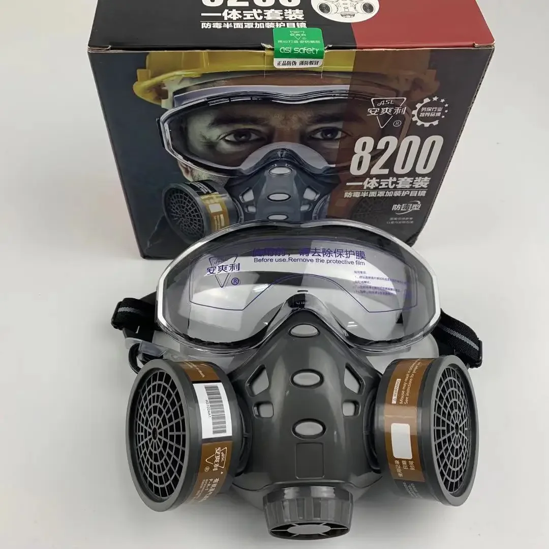 Full Face Gas Mask With Safety Glasses Spray Paint Chemical Pesticide Decoration Formaldehyde Anti-Dust With Filter Respirator