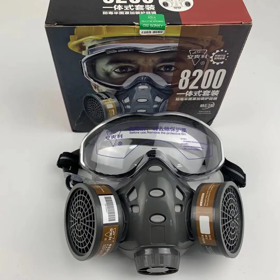  Full Face Gas Mask With Safety Glasses Spray Paint Chemical Pesticide Decoration Formaldehyde Anti-Dust With Filter Respirator 