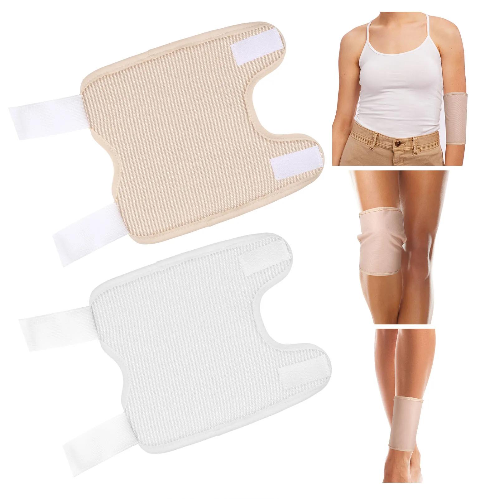 

2PCS Castor Oil Packs Reusable Essential Oil Auxiliary Wrap Knee Joint Brace Muscle Care Pad Reusable Castor Oil Pack Kit Strap