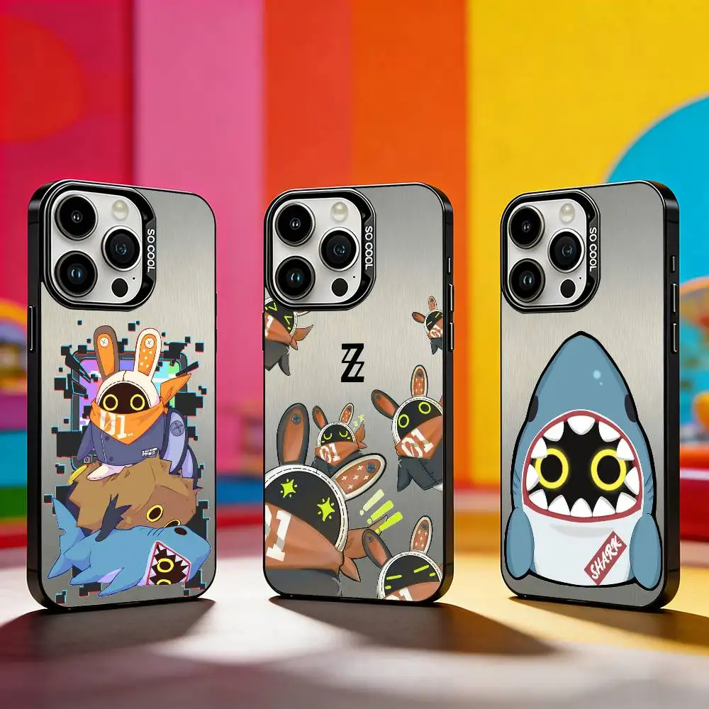 Zenless Zone Zero Bangboo Phone Case For iPhone 17,16,15,14,13,12,11 Plus,Pro Max,XS,Colored silver phone case