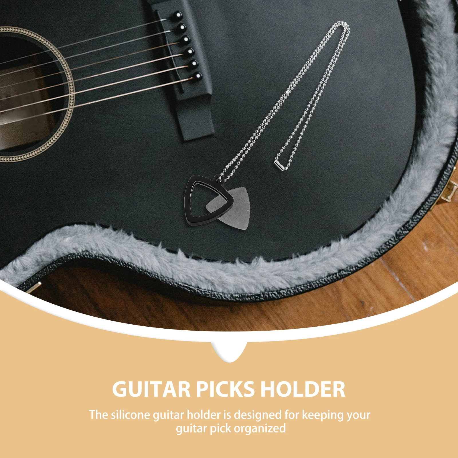 

Silicone Guitar Pick Holder Necklace Waterproof Durable Case for Guitarists Musicians Travel