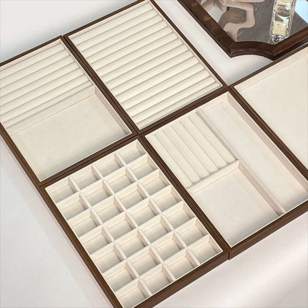 

Stackable Walnut Wood Jewelry Box Retro Multifunctional Display Jewelry Holder Necklace Bracelet Jewelry Organizer Ring