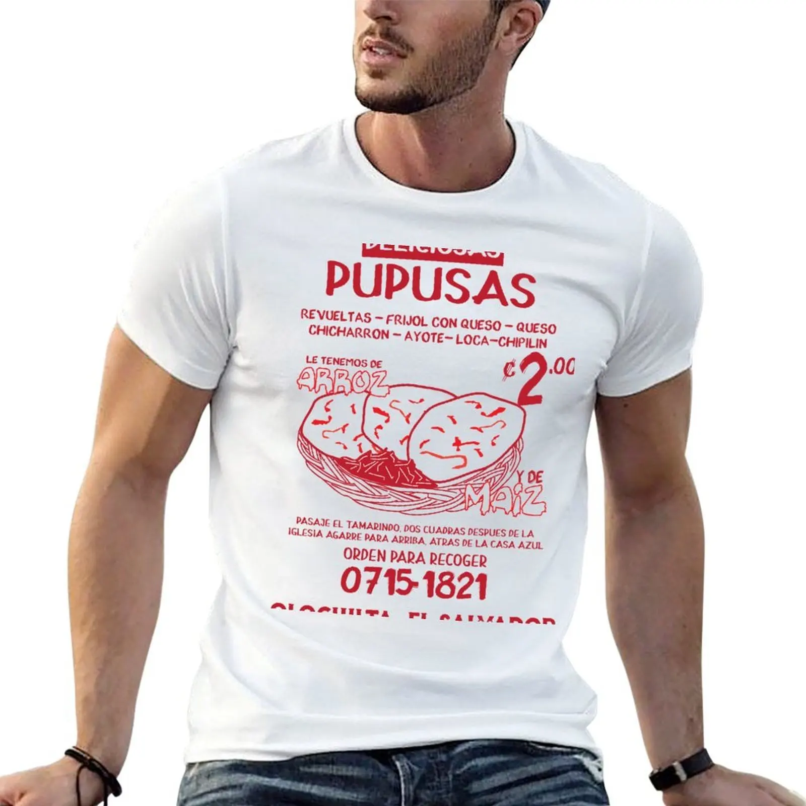 

Pupusas El Salvador Vintage T-Shirt anime tshirt t shirts for man cotton man t shirt summer T-shirt