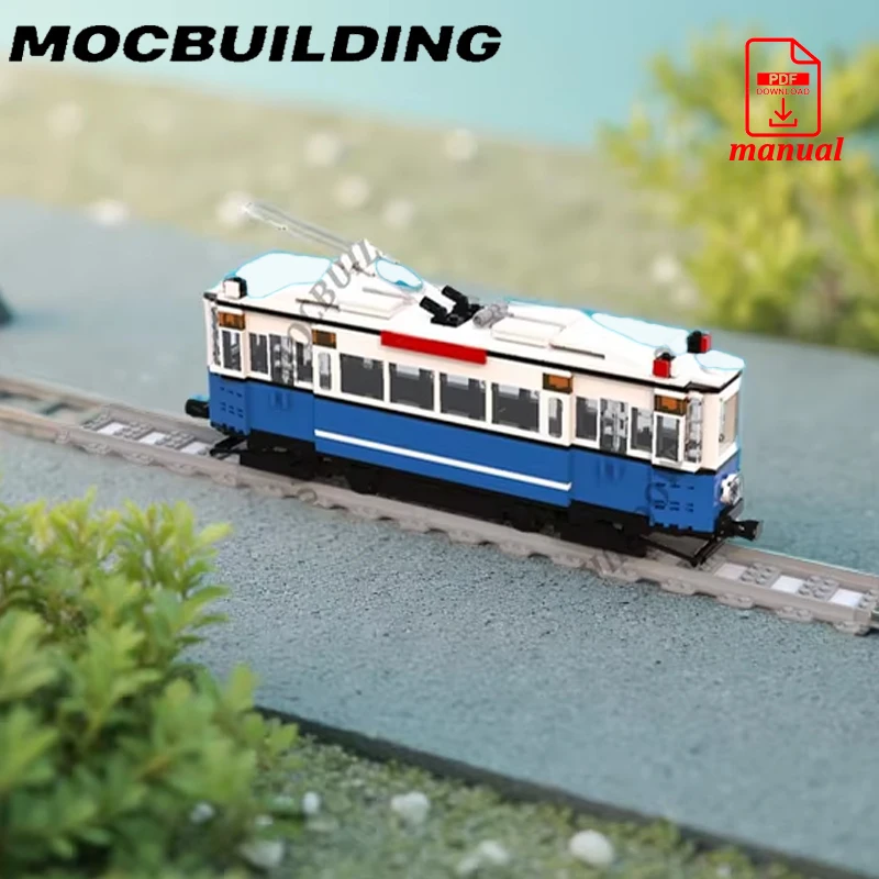 Tram Train Model City Transport Vehicle Display Streetcar MOC Building Blocks Brick Toys City Street View Construction Gift
