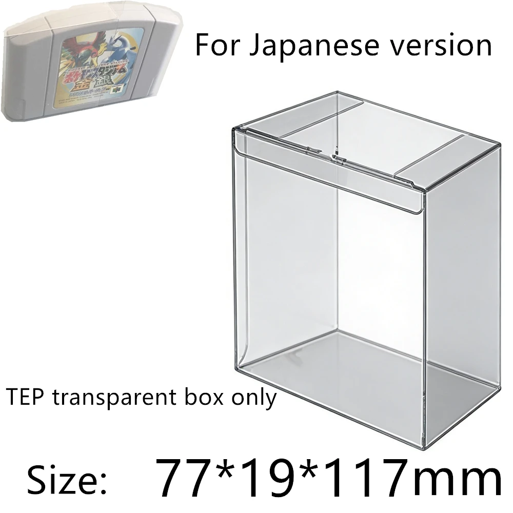Transparent Box Protector For Nintendo 64 game cartridge/N64 Collect Boxes PET Storage Game Shell Clear Display Case