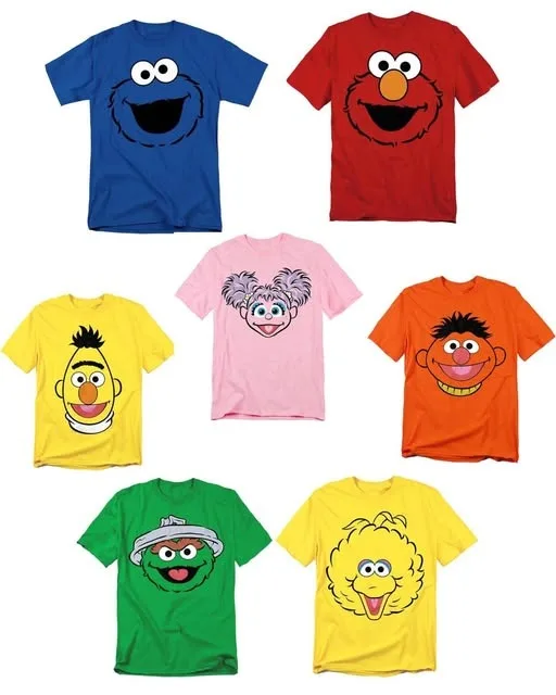 Barrio Sésamo niño niña paquete de 4 camisetas Elmo Oscar Big Bird Cookie Monster lindo personaje de dibujos animados, tela suave y elástica