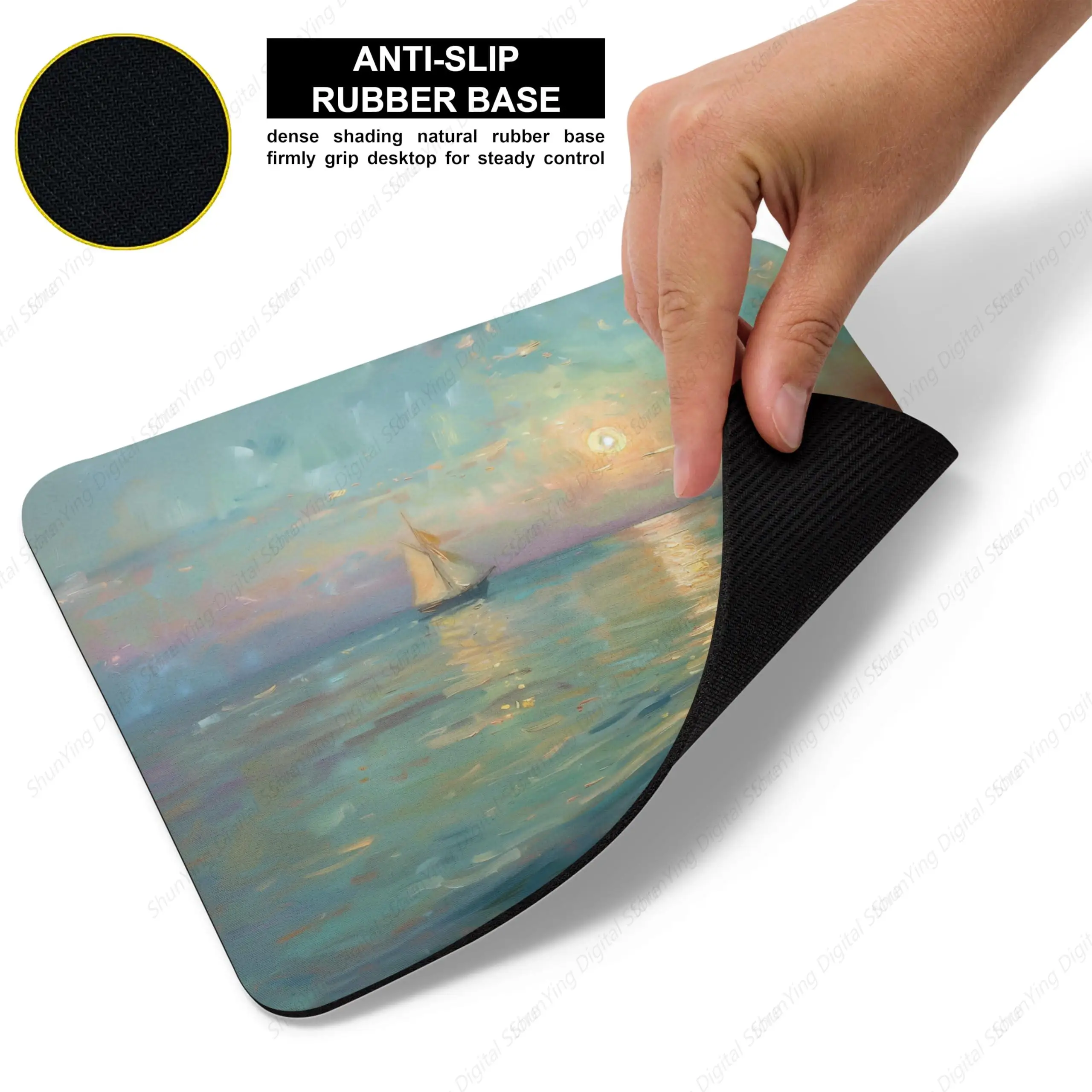 Calm Water Mouse Pad Anti Slip Rubber Mouse Pad Suitable For Gaming Office Laptop 18*22cm