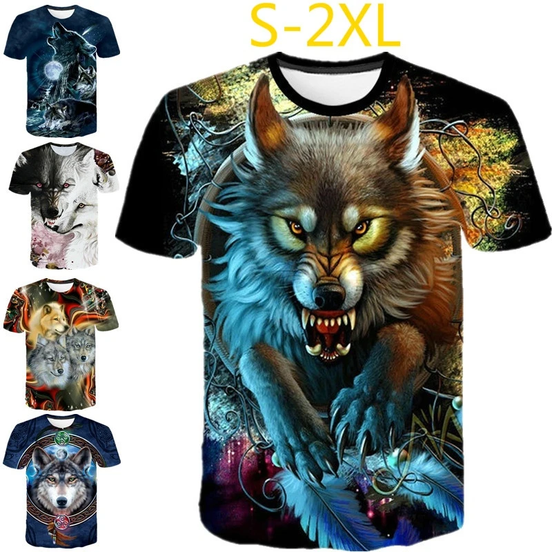 Wolves Graphics 3D Printed Short-sleeved T-shirts Tops Summer Fashion Casual Cool T-shirt