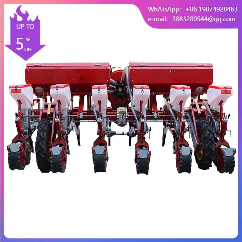 Tractor Mounted Pneumatic Maize & Corn Seeder Machine High Productivity 6-Row Pump & Gear-Driven Planting Equipment