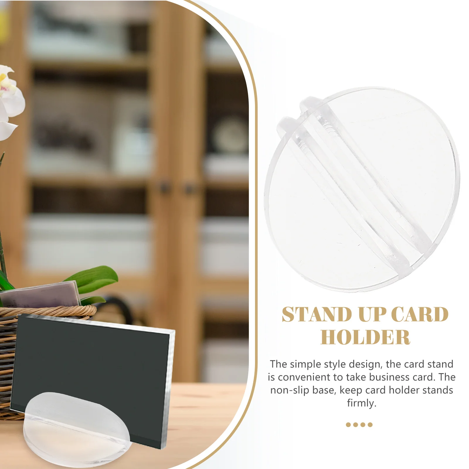 

50 Pcs Business Card Holder Clear Base Stand Game Pieces Accessories 24x10mm Thick 2mm Plastic Rack Organizers For Desk