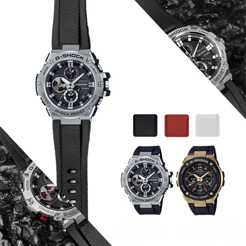 

Rubber Watch Strap Replacement Steel Heart GST-W300G S130 B100 Series Concave Interface Silicone Watchband 26mm