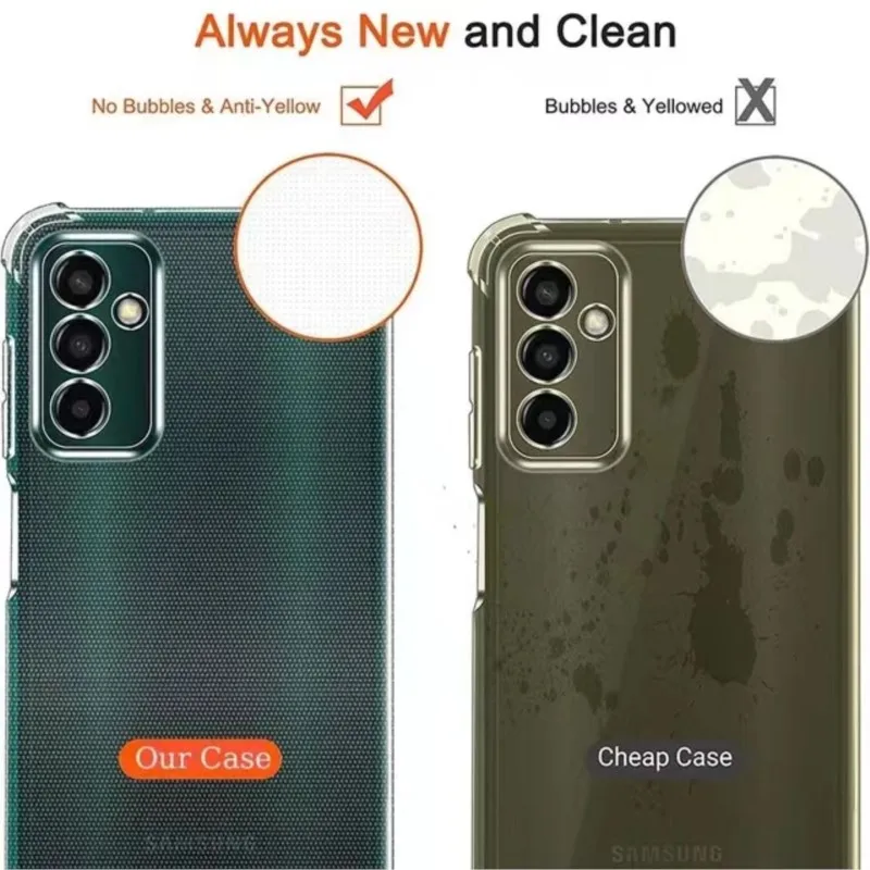 Odporne na wstrząsy etui na telefon Samsung Galaxy A15 A25 A35 A55 A05 A04 A14 A34 A54 A03 A13 A23 A33 A53 A73 A32 A52 A72 Przezroczyste etui — zdjęcie 6