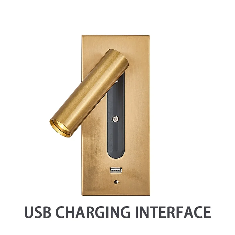 

Внутренний настенный светильник с USB-зарядкой, украшение для спальни и освещение для чтения, 3 Вт, 85-265 В, изголовье отеля, светодиодный встроенный настенный светильник