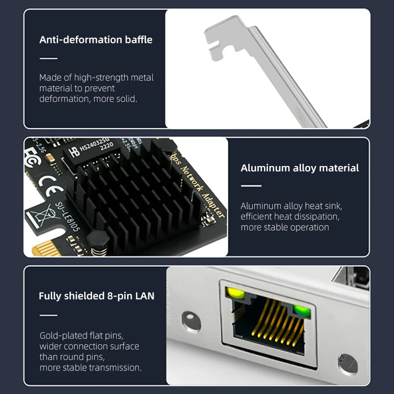 PCI Express karta sieciowa 2.5Gbps Gigabit Ethernet PCIE karta sieciowa Adapter LAN RJ45 dla układów Intel i225V dla pulpit PC