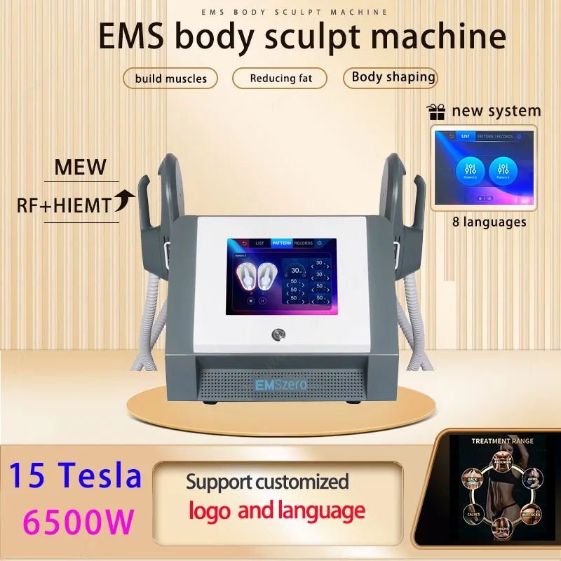 

Emszero Sculpting Machines 6500W 15 Tesla Professional NEO Body Slimming Muscle EMS Electromagnetic Stimulate for salon