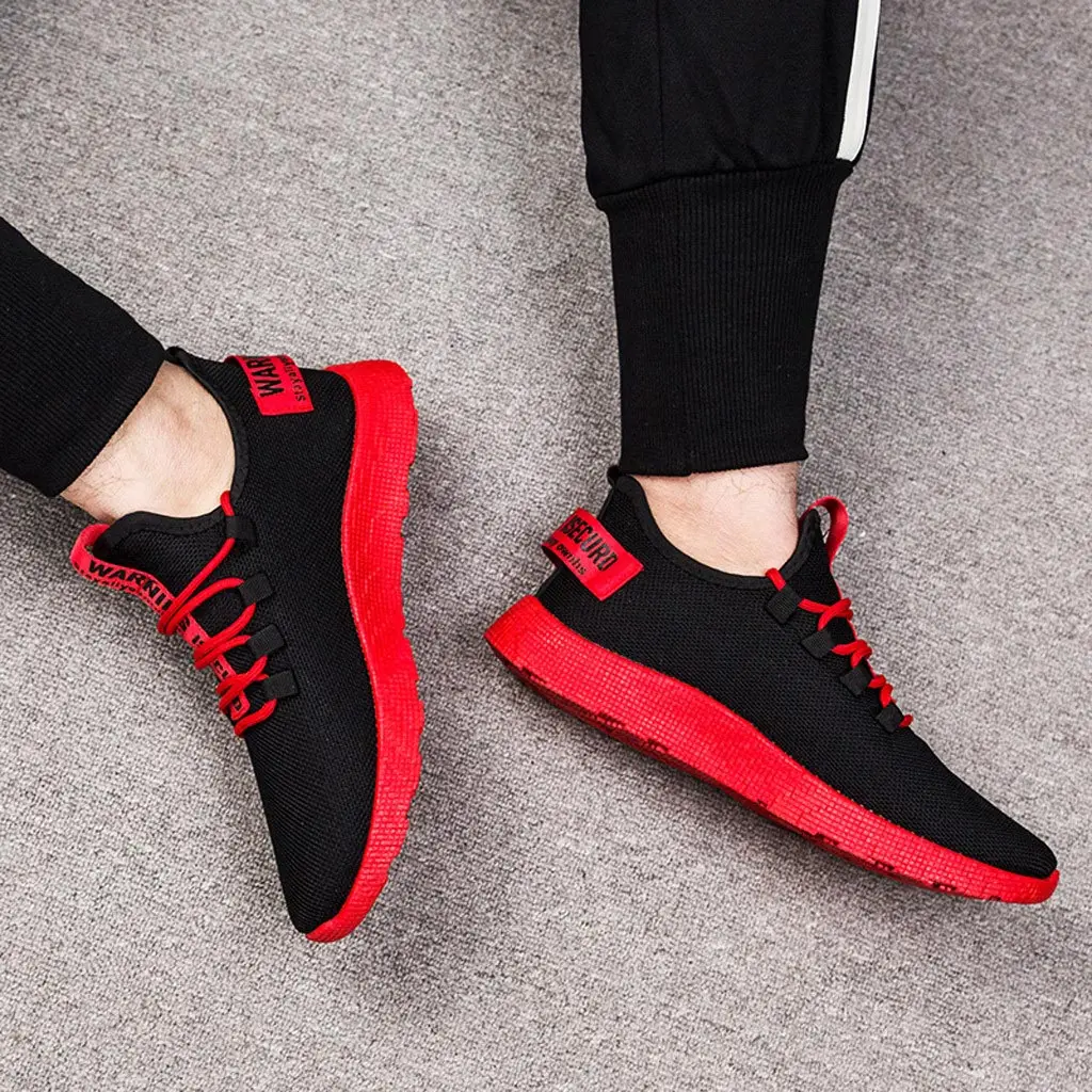 

Large Size Summer Lightweight Man Sneakers Boy Sport Sneakers Men Running Shoes Sneakers Black Red Sports Shoes Man Gym GMB-1173