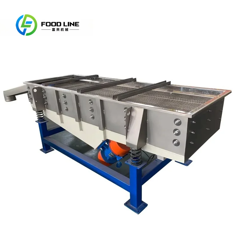 Custom linear vibrating screener stable drive motor vibro separator for rice brown rice particle screening food processing plant