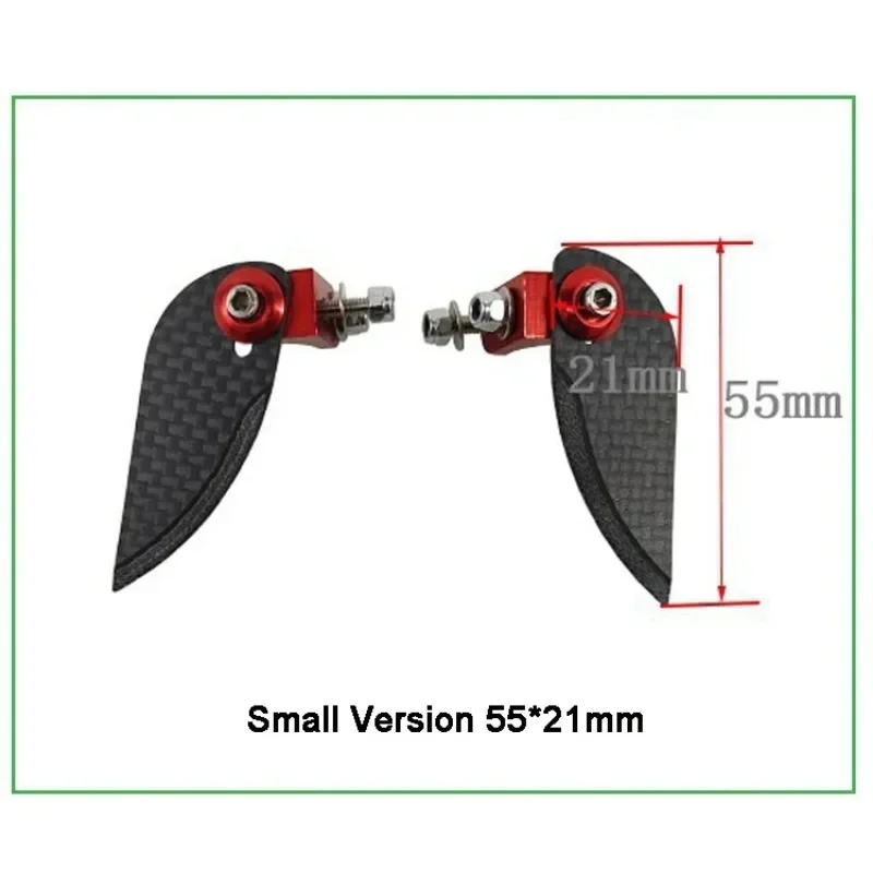 3K 탄소 섬유 양방향 보조 턴 핀, RC O-보트 선체용 조절 가능, 55*21/62*25/85*35mm