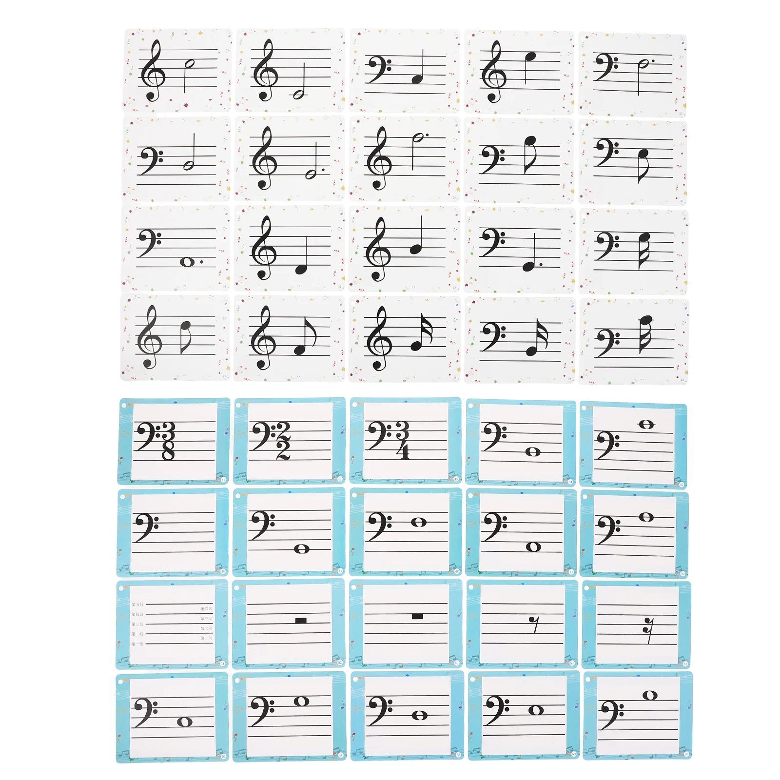 80pcs Music Education Cards Professional Design Clear Pattern Portable Flashcards For Piano Violin Music Theory Learning Tools