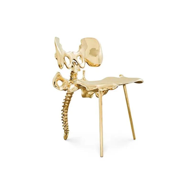

High-end brass chair designer living room dining room creative, bone modeling bar chair