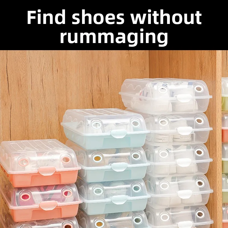 Transparent Plastic Shoe Box Boot Storage Organizer Dustproof Shoe Cabinet Arrangement Box Footwear Accessories for Men And W...