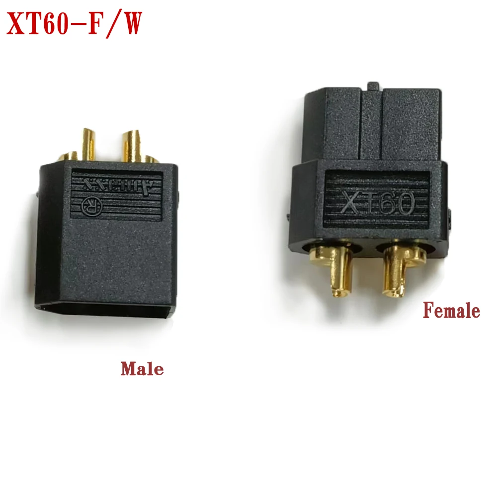 Amass black XT60-10/20/50 pair brass plated gold bullet connector plug, suitable for remote control toy parts