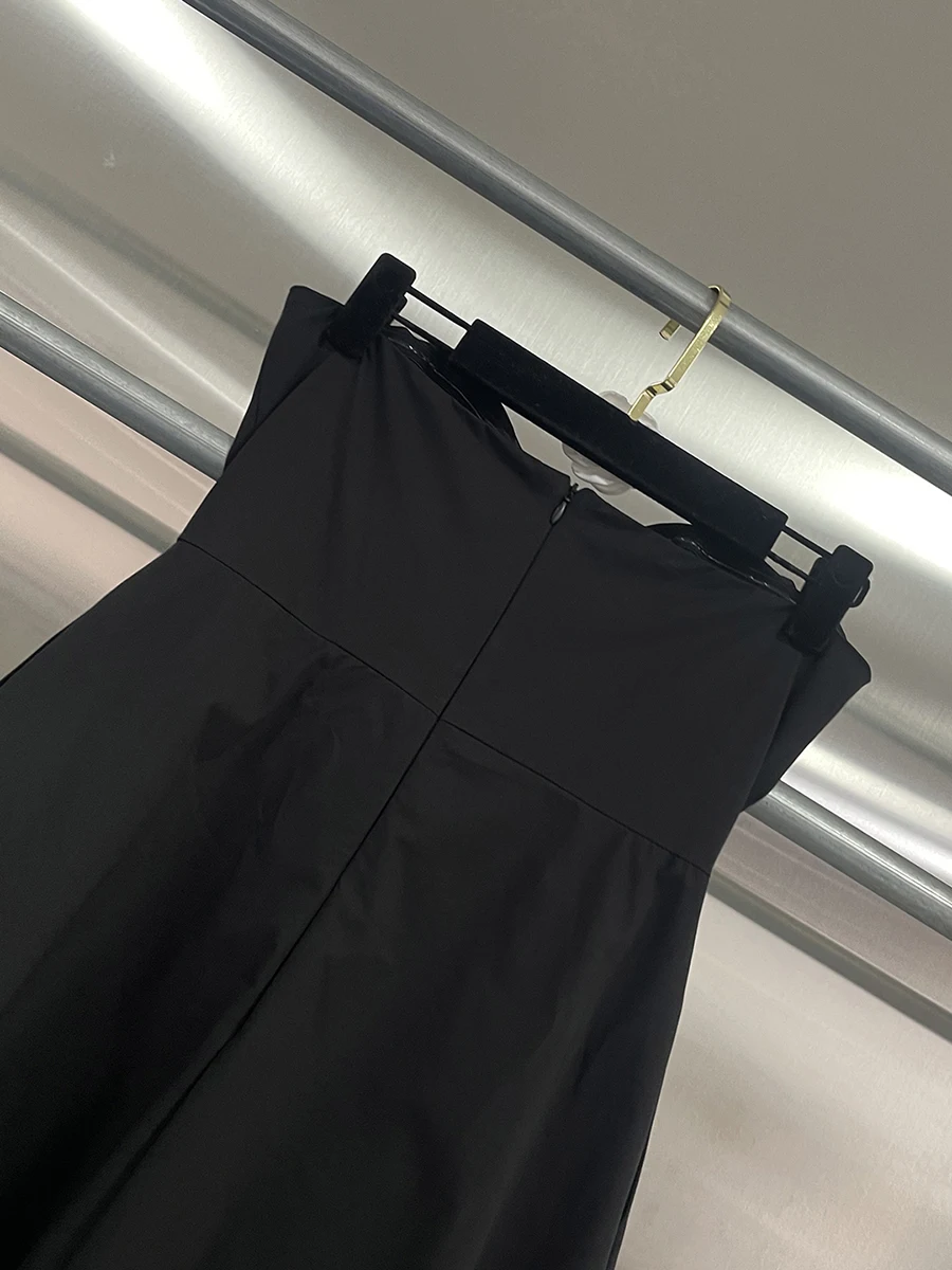 CHICEVER noir épissé simple boutonnage combinaison femme col carré sans manches tempérament élégant femmes combinaisons mode