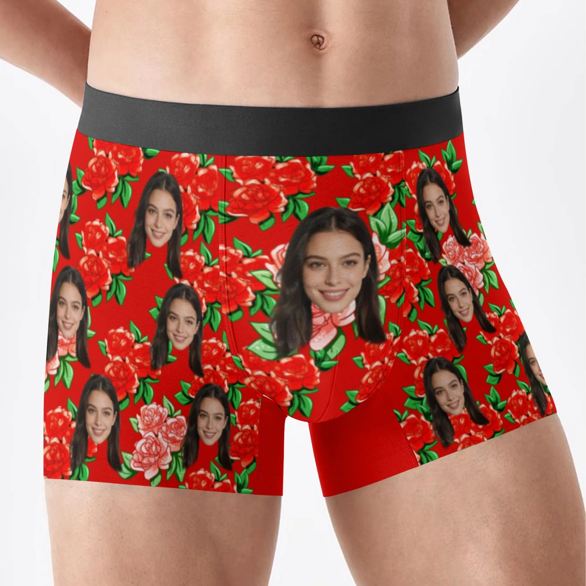Personalized facial photos customized underwear  flat cornered men's Valentine's Day gift for husband  anniversary gift for fath view 4