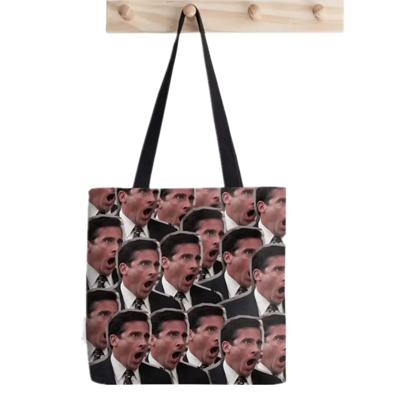 Women Shopper bag The office tv show Michael Scott Collage Bag Harajuku Canvas Shopper Bag girl handbag Tote Shoulder Lady Bag