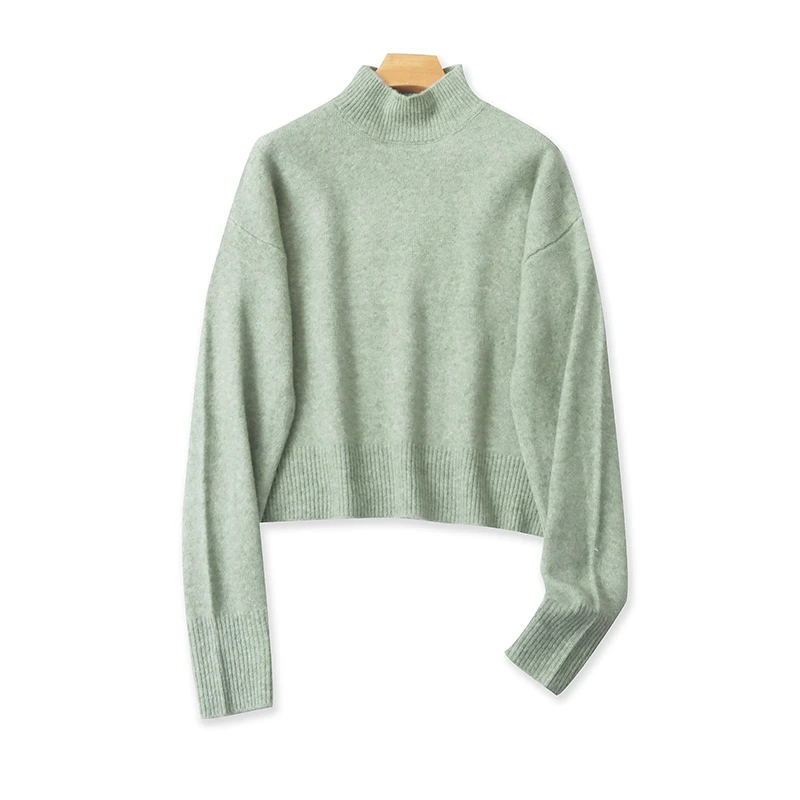 

Осенне-зимний женский шерстяной свитер с высоким воротником, свободный утягивающий слинг, универсальный теплый, приятный для кожи, антивозрастной свитер