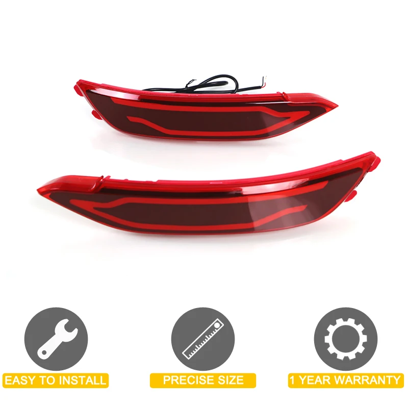 2Pcs LED Taillight Rear Bumper Reflector Lamp Assembly Red Driving Brake Light For Hyundai Tucson 2015 2016 2017 2018 2019 2020