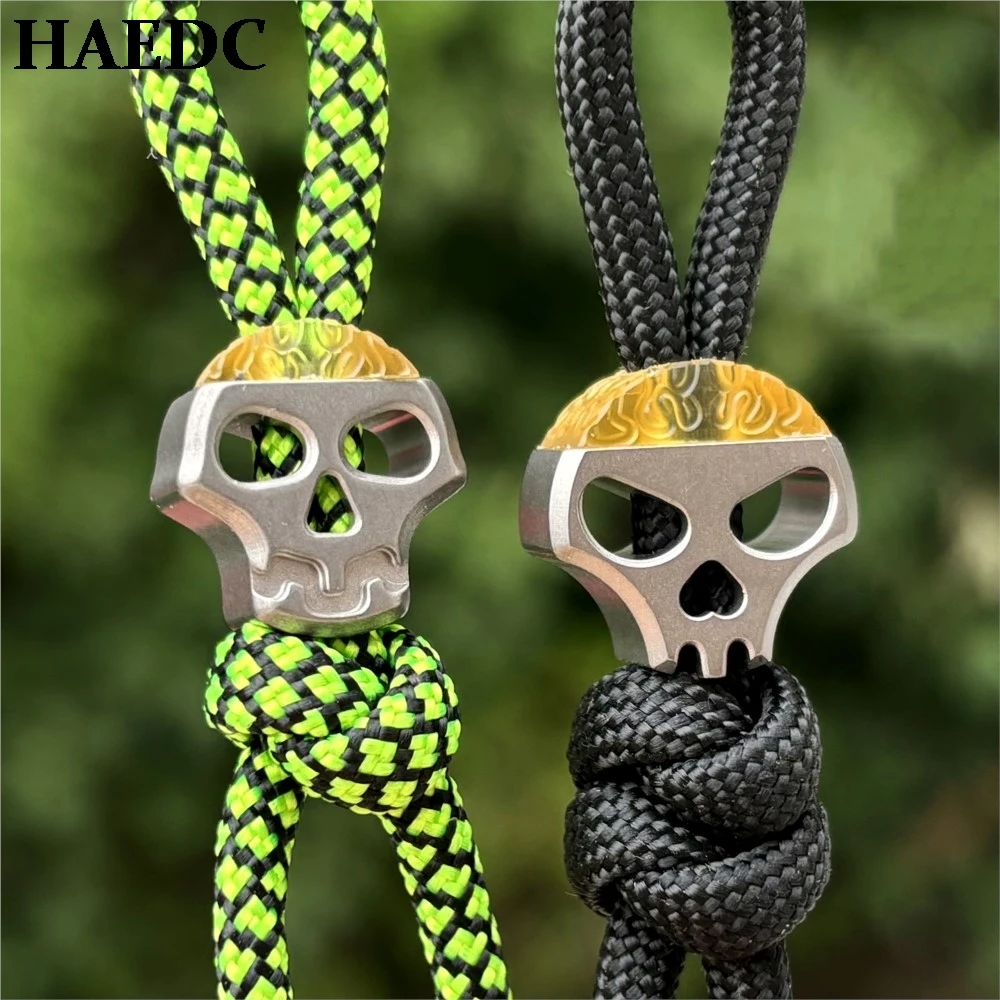 

Titanium Alloy PEi Brain Paracord Beads Umbrella Rope Knife Pendant Push Slider Tail Rope Pendant Decompression Toy Tools