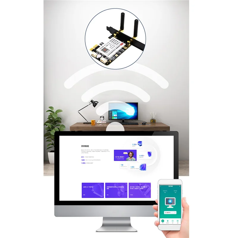 Переключатель переключения питания компьютера Tuya, Wi-Fi, PCIe-карта для компьютера, дистанционное управление через приложение, Поддержка Google Home, мини-карта