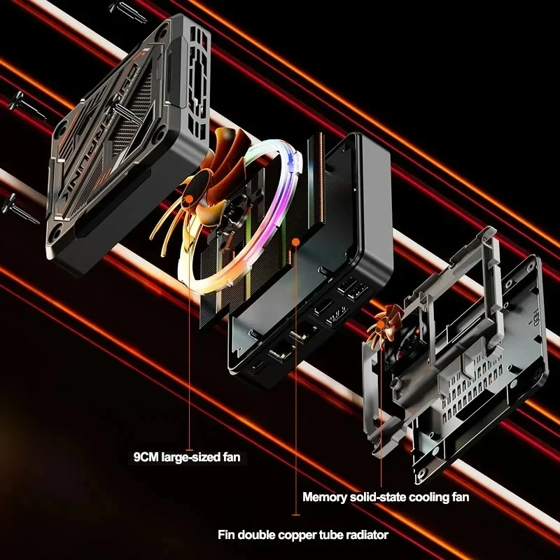 AMD 미니 PC 라이젠 7, 8845HS, 7840HS, 사이버펑크 윈도우 11, DDR5, 5600MHz, PCIE4.0, 2.5G, 2 LAN, USB4 데스크탑 미니 게임용 컴퓨터, WiFi6