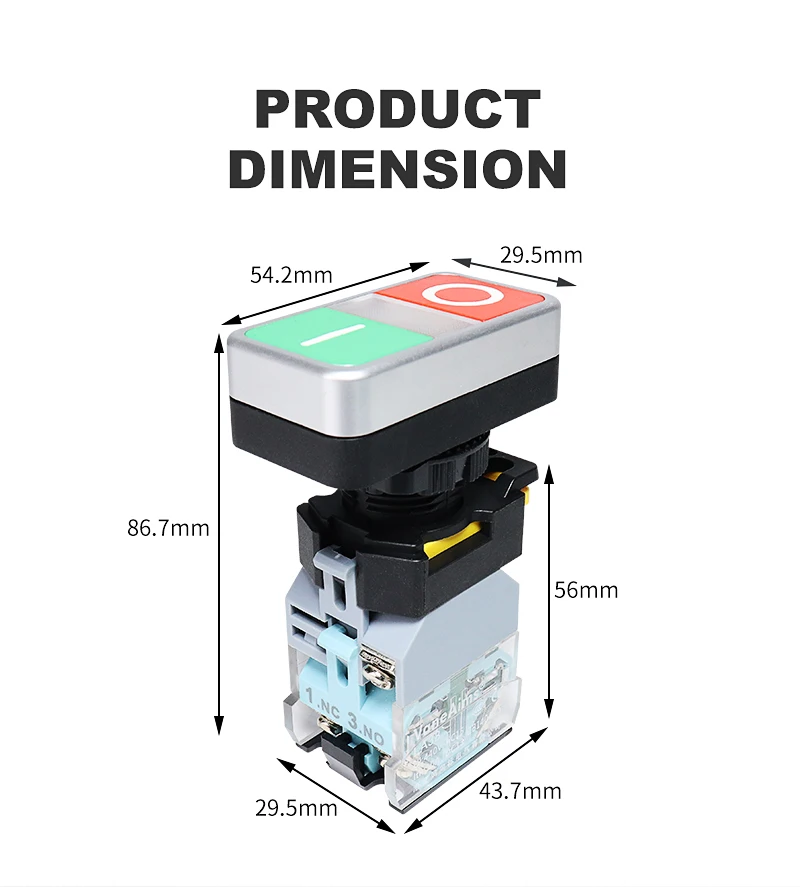 VaneAims podwójny przycisk przełącznik 22MM FXB38 plastikowa lampka LED 1 no1nc przy chwilowym samoczynnym resetowaniu wyłącznik zasilania 10A 12V