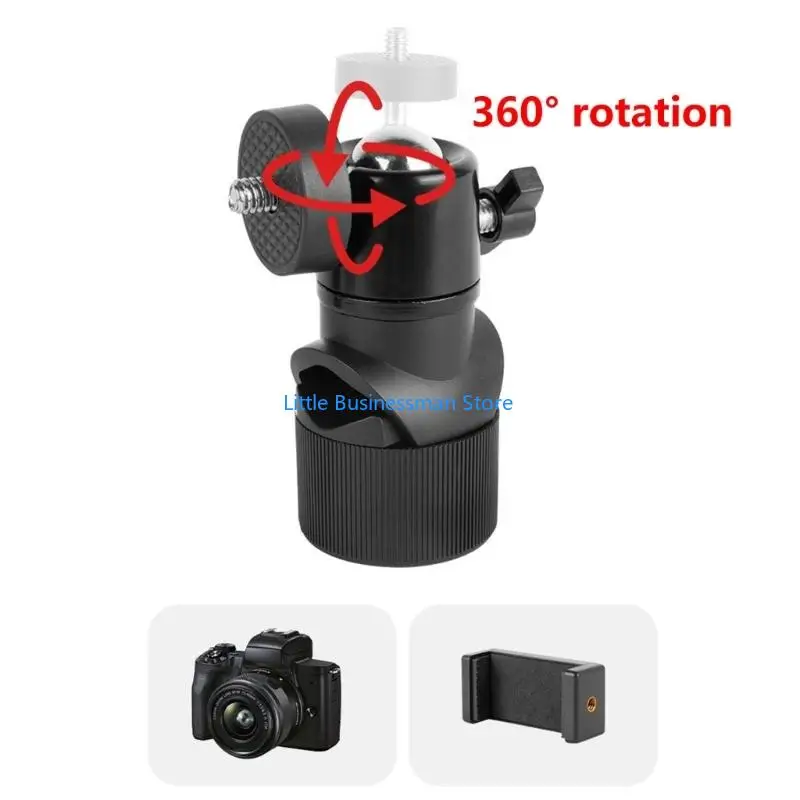 360 Grad drehbare 1/4-Zoll-Außengewindeadapter mit Metallwirbeln für Kamera M76A – Detail 9
