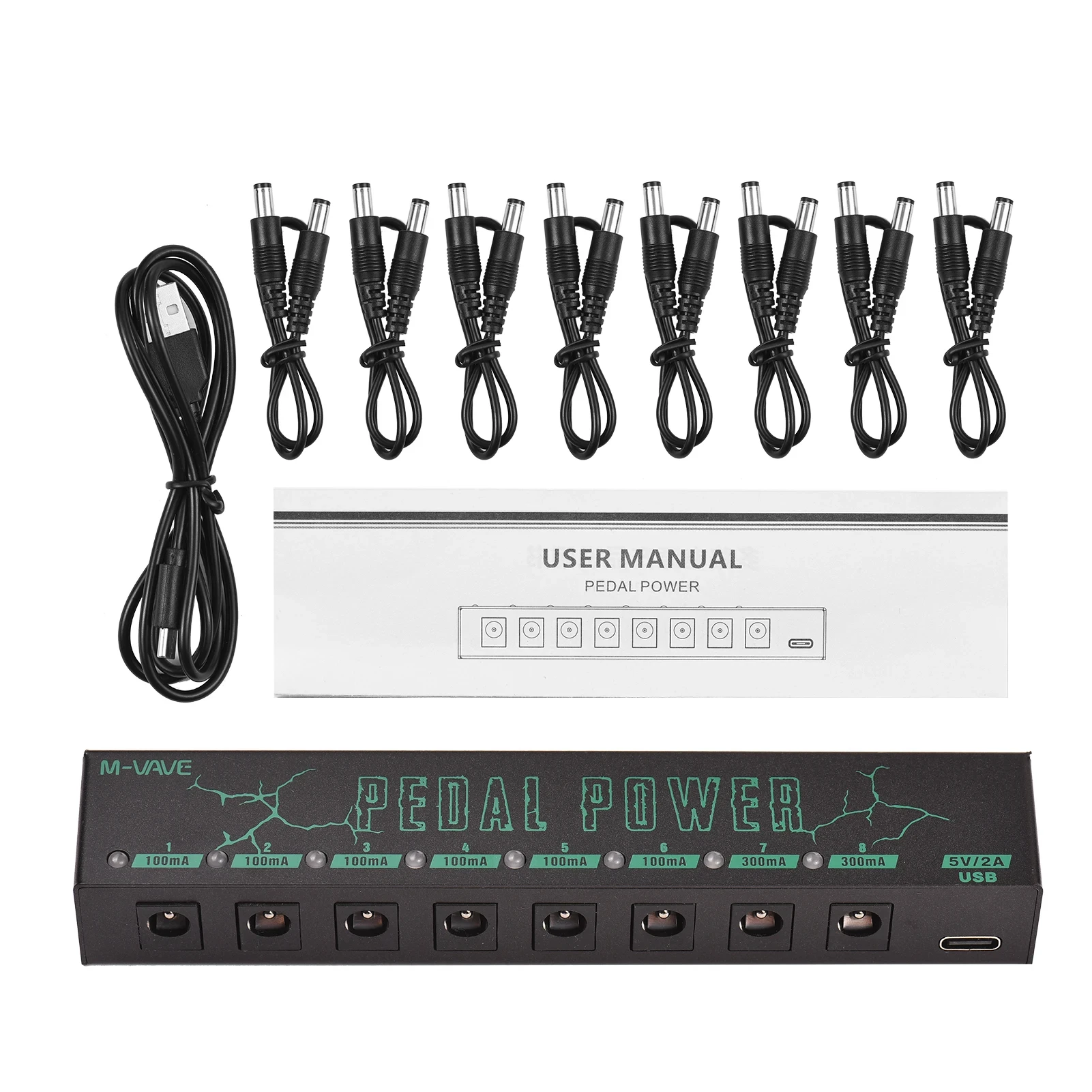 

M-VAVE PEDAL POWER Guitar Pedal Power Guitar Effector Power Supply 8 Isolated DC 9V 100mah or 300mah Output Guitar Accessory