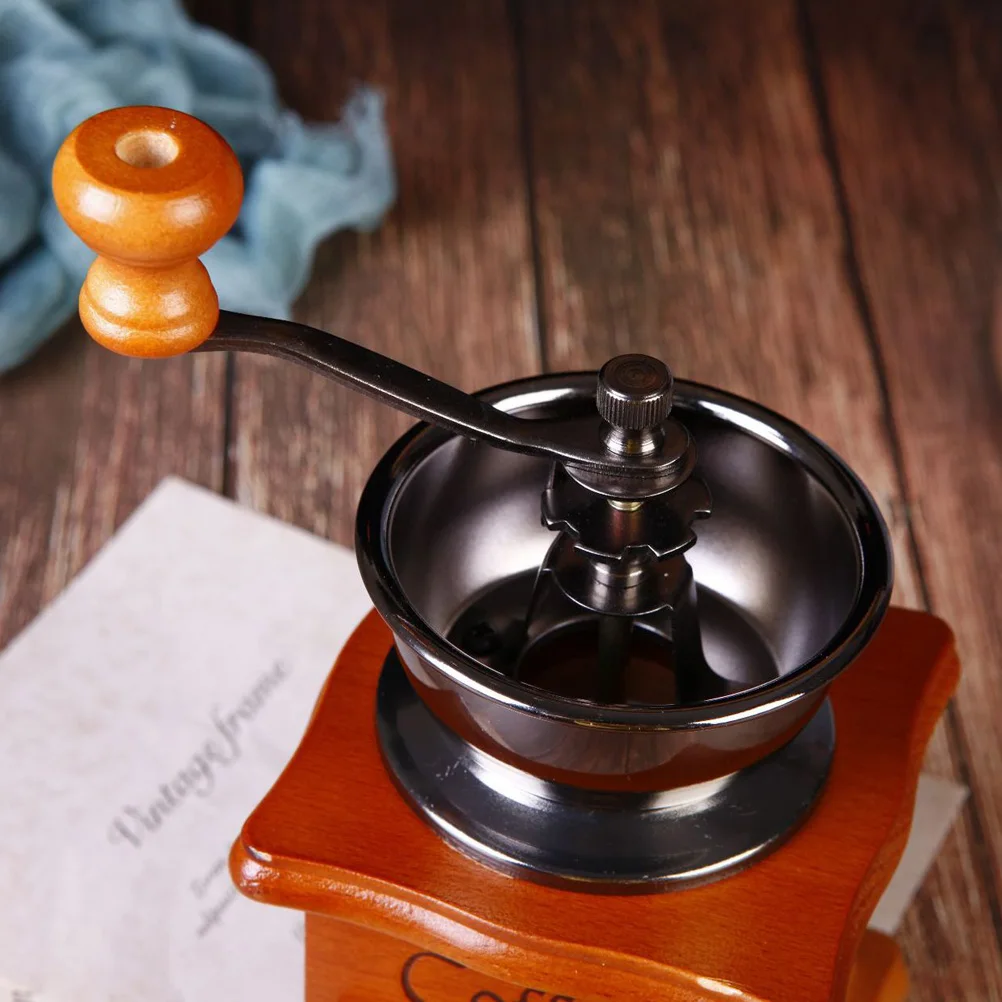 

Wooden Coffee Grinder Bean Machine Hand Operated Ceramic Crank Grain Mill Compact Design Travel Manual High Grade Material Easy
