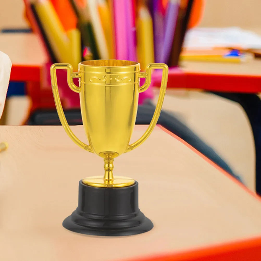 10Pcs Mini Trophy Set for Kids Lightweight Award Cups with Bright Colors Realistic Carving Perfect for School Competitions Party