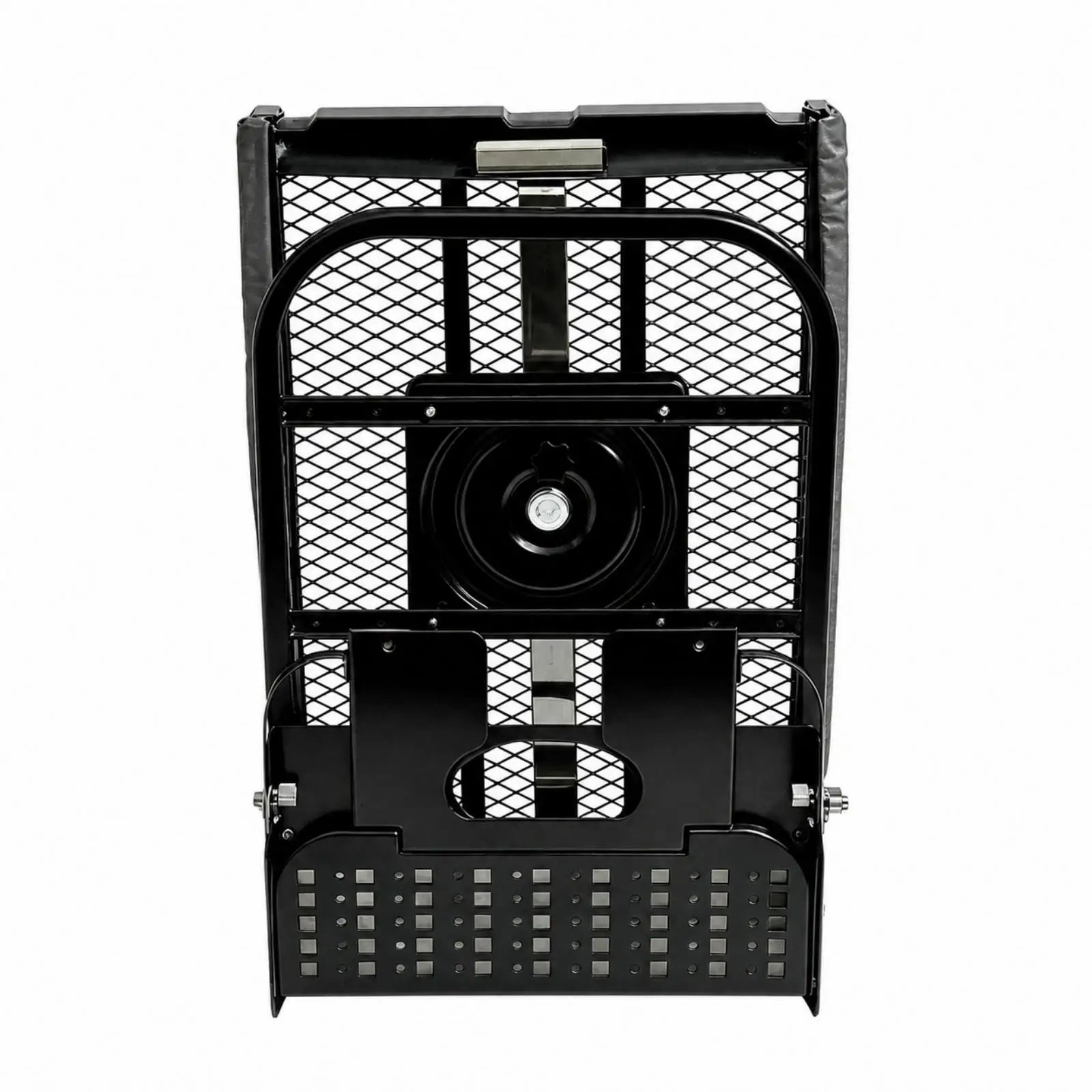 Compact Folding Ironing Board Wall Mounted Rotating Design with Storage Basket Padded Carbon Steel Surface for Small Home