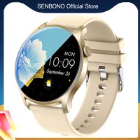 SENBONO Women Smart Watch Full Touch Screen Sports Fitness Tracker IP67 Waterproof Women Smartwatch Men for Android IOS