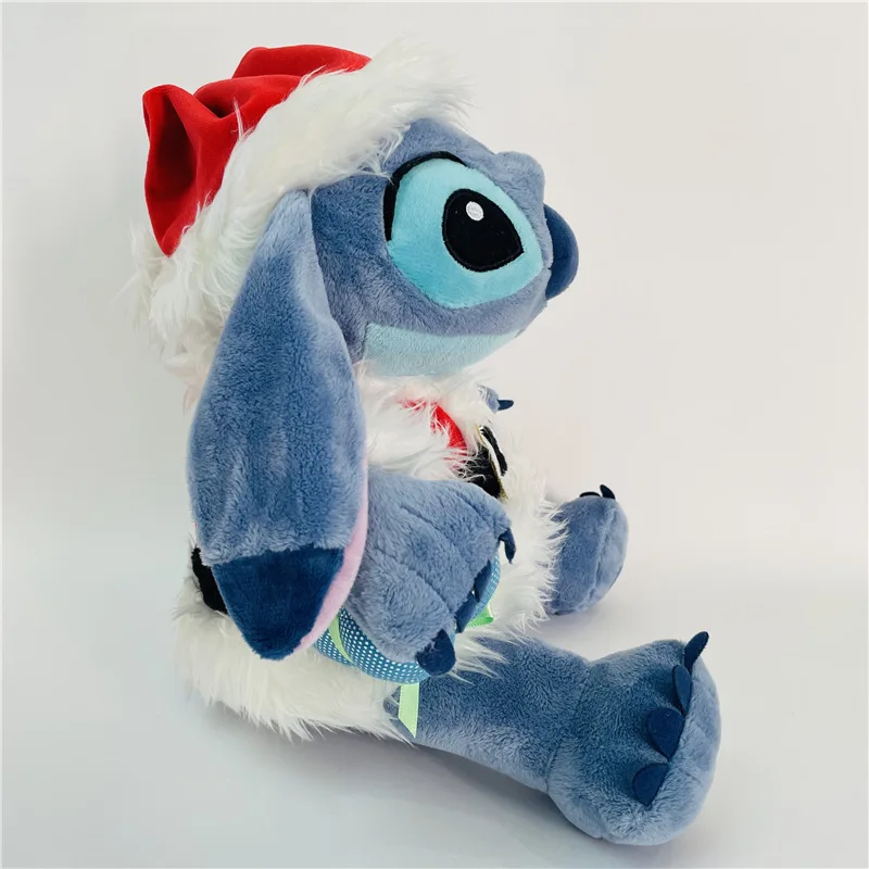 Nuovo cartone animato Disney Stitch peluche personaggio anime versione Babbo Natale decorazione della stanza delle bambole Kawaii regali di Natale per bambini