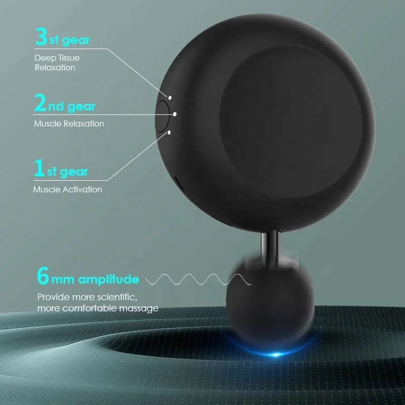 Factory Price Luxury Massage Mini Gun Round Shape Deep Muscle Tissue Massage Gun ABS HandHeld Relaxation Muscle Fascia Gun