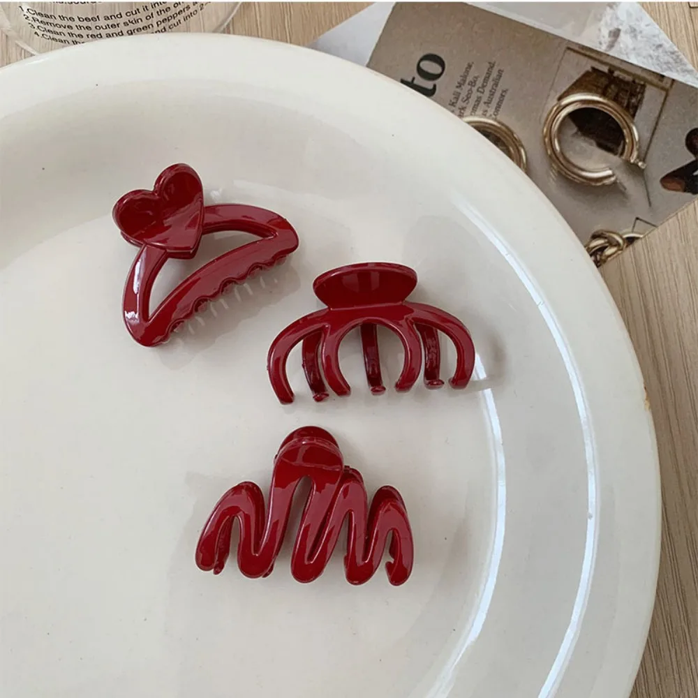 French Red Collection! small Grab clip feminine side bangs clip broken hairpin princess head clip hair Claw hair accessory