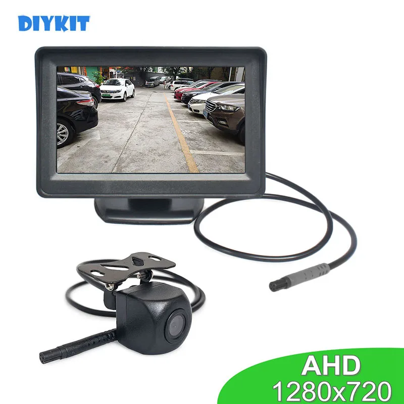 

DIYKIT 1280*720 4.3inch AHD Rear View Car Monitor Vehicle Reverse Backup Starlight Car Camera Video Parking System