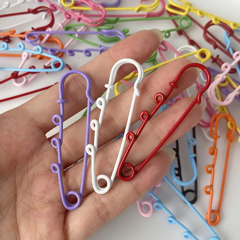 New 5-20Pcs Colorful Safety Brooch Pins 6cm/2inch Spray Painted Safety Pins Metal Kilt for DIY Crafts Skirts Blankets Clothes